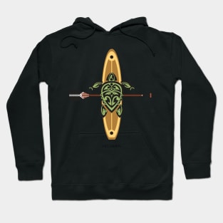 Black & Green Tribal Turtle Stand-Up Wave Rider / Ho'okipa, Maui Hoodie